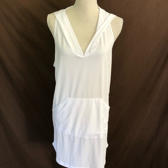 Nike Hooded Racerback V Neck Cover Up Dress L - Picture 4 of 7